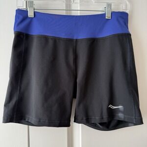 Saucony Scoot Series Women's Shorts Black W/blue Band Size XL